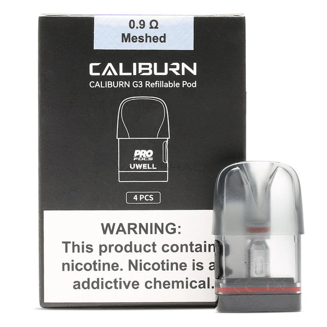 CALIBURN G3 REFILLABLE MESHED POD 0.9OHM (4PC PACK)