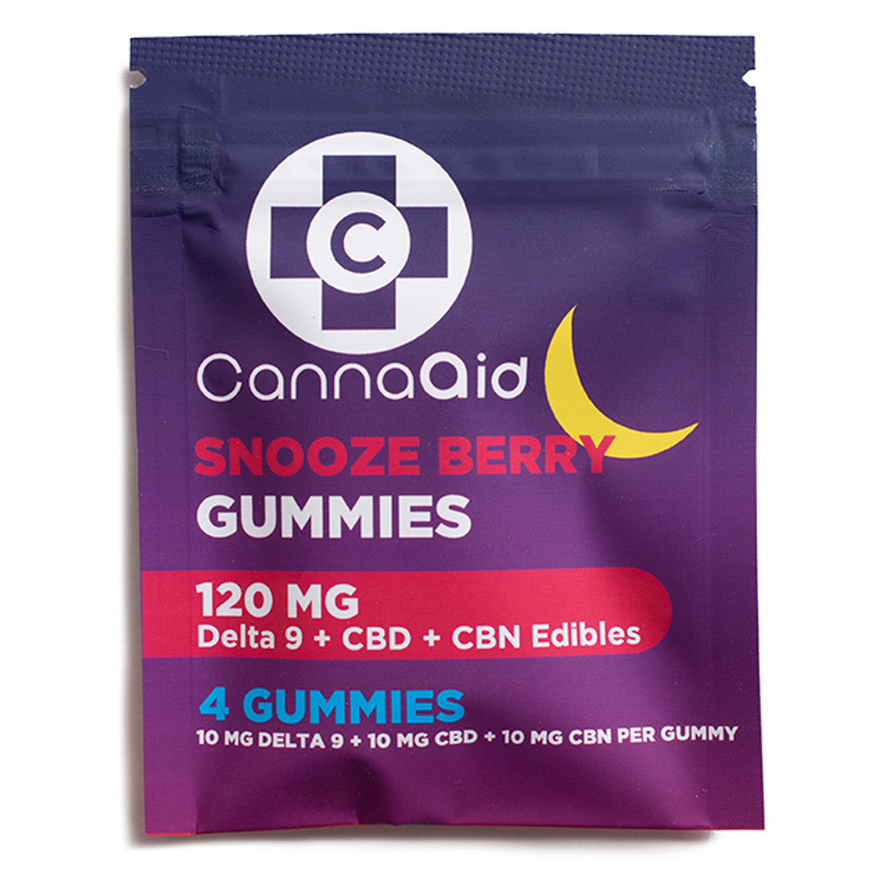 CANNA AID 120MG 4PC GUMMY PACKS (10MG D9, 10MG CBD, 10MG CBN) (30CT BOX) | NIGHT TIME
