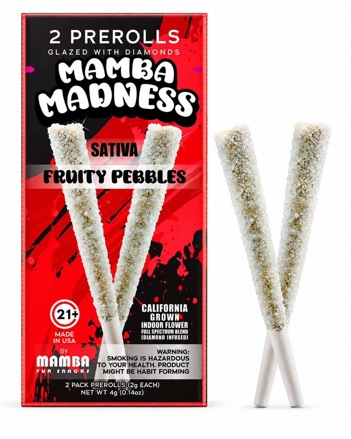 SAMBA MADNESS FULL SPECTRUM BLEND DIAMOND COATED 2 X 2 GRAM PRE ROLLS / PACK