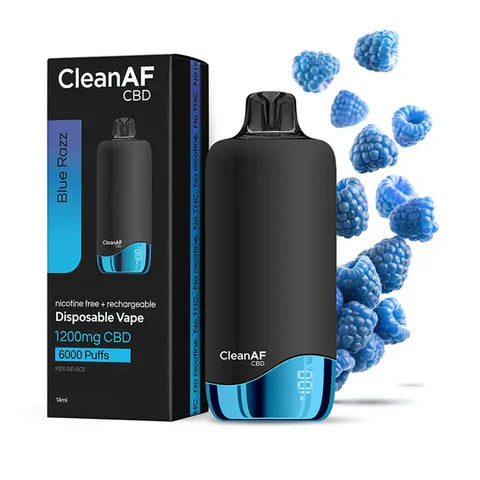 CLEAN AF CBD RECHARGEABLE 14ML DISPOSABLE VAPE (1200MG CBD) Rising Wholesale Inc. CLEAN AF CBD RECHARGEABLE 14ML DISPOSABLE VAPE (1200MG CBD) Rising Wholesale Inc.