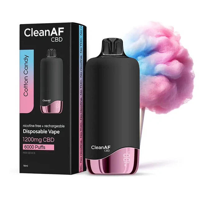 CLEAN AF CBD RECHARGEABLE 14ML DISPOSABLE VAPE (1200MG CBD) – Rising  Wholesale Inc