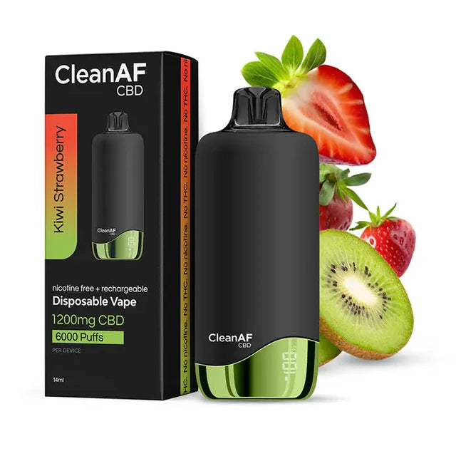 CLEAN AF CBD RECHARGEABLE 14ML DISPOSABLE VAPE (1200MG CBD) Rising Wholesale Inc. CLEAN AF CBD RECHARGEABLE 14ML DISPOSABLE VAPE (1200MG CBD) Rising Wholesale Inc.