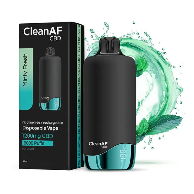 CLEAN AF CBD RECHARGEABLE 14ML DISPOSABLE VAPE (1200MG CBD CLEAN AF CBD RECHARGEABLE 14ML DISPOSABLE VAPE (1200MG CBD