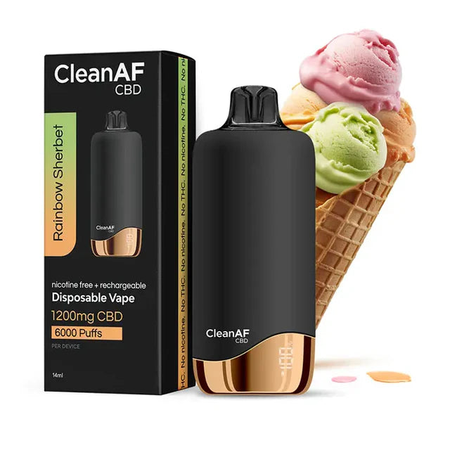 CLEAN AF CBD RECHARGEABLE 14ML DISPOSABLE VAPE (1200MG CBD) Rising Wholesale Inc. CLEAN AF CBD RECHARGEABLE 14ML DISPOSABLE VAPE (1200MG CBD) Rising Wholesale Inc.