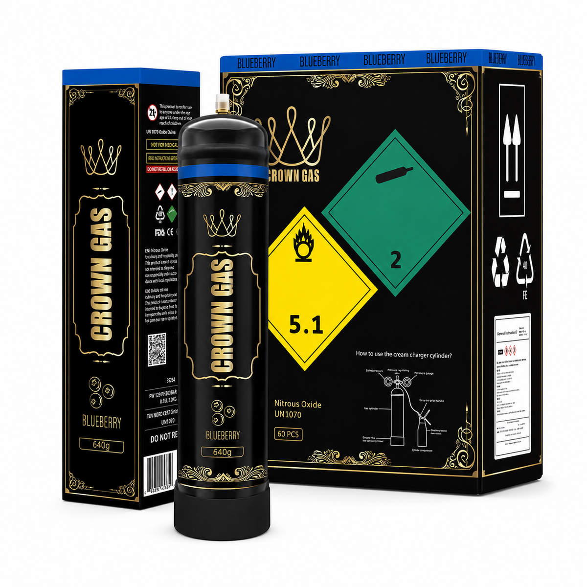 CROWN GAS 640G NO2 TANK (6CT BOX)