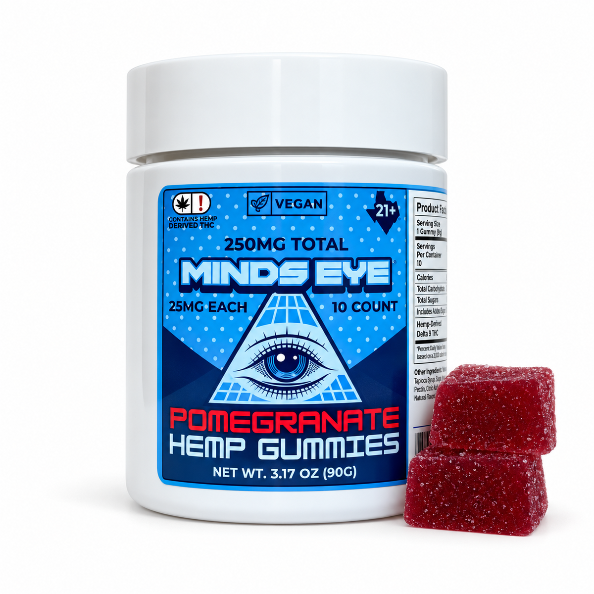 MIND'S EYE 25MG HEMP GUMMIES (10CT JAR)