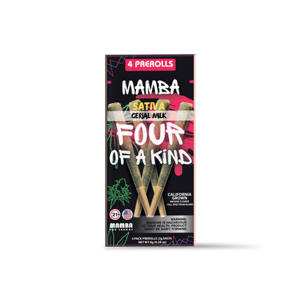 MAMBA FOUR OF A KIND 2G THC-A PRE ROLLS (4CT/PACK, 8G/PACK)