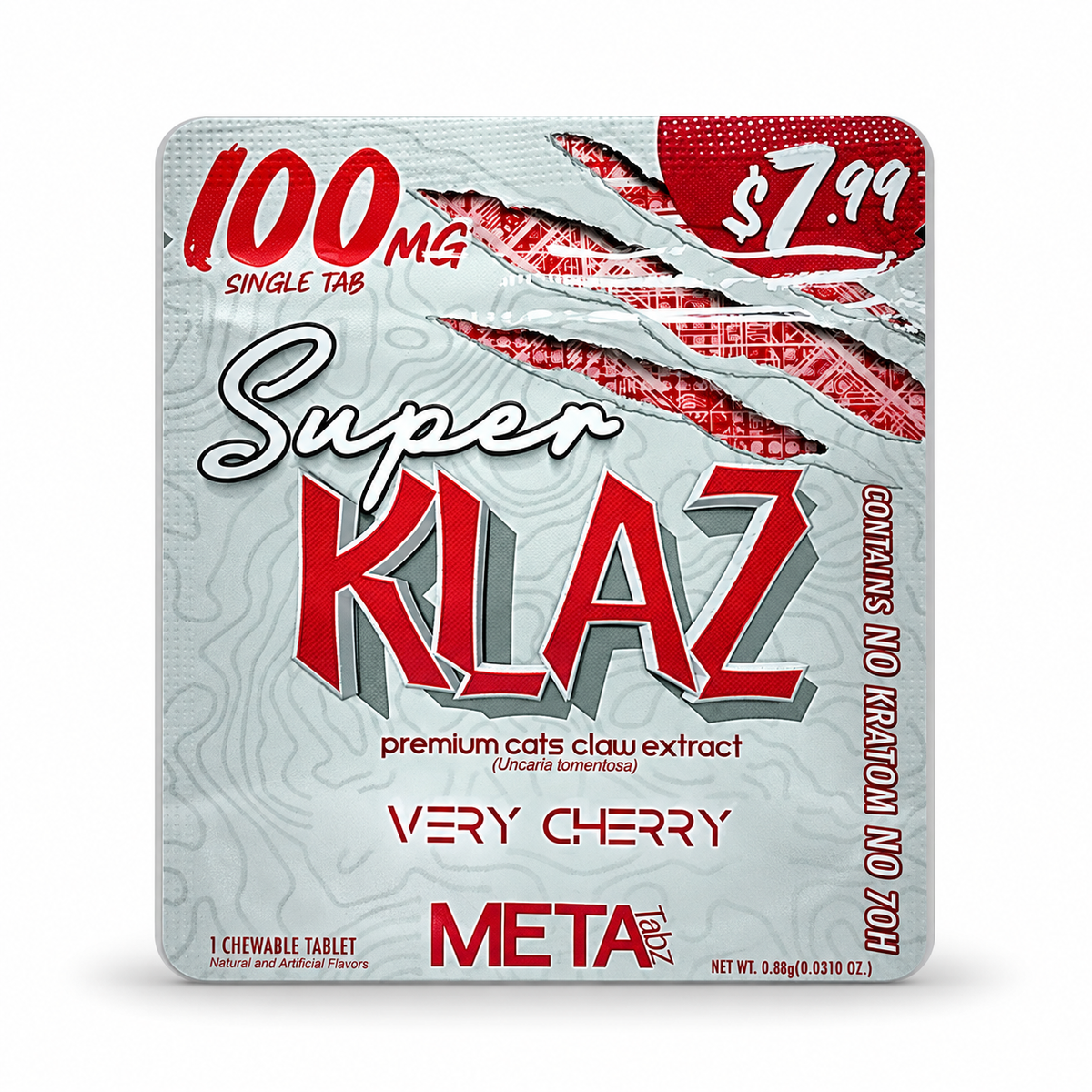 SUPER KLAZ 100MG CATS CLAW CHEWABLE TABLETS (30CT BOX)
