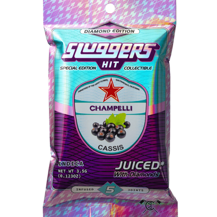 SLUGGERS 0.7G THC-A DIAMOND JUICED PRE ROLL COLLECTIBLES (5CT/PK)