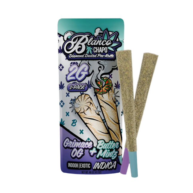 BLANCO 2 GRAM THC-A DIAMOND DUSTED DUO PRE ROLLS (2CT/PACK)