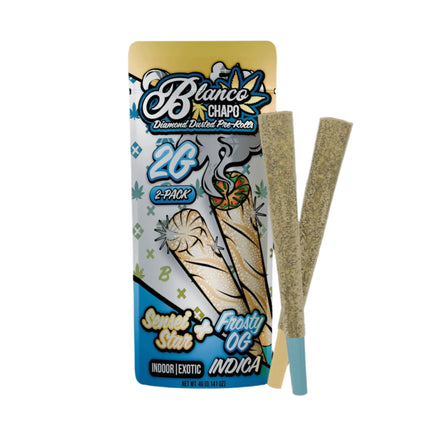 BLANCO 2 GRAM THC-A DIAMOND DUSTED DUO PRE ROLLS (2CT/PACK)