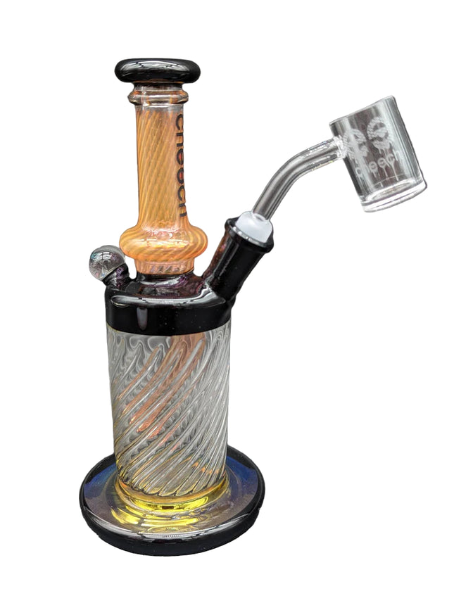 CHEECH 8in HYPNOTIC FUMED RIG WATERPIPE | GOLD (CH-204)