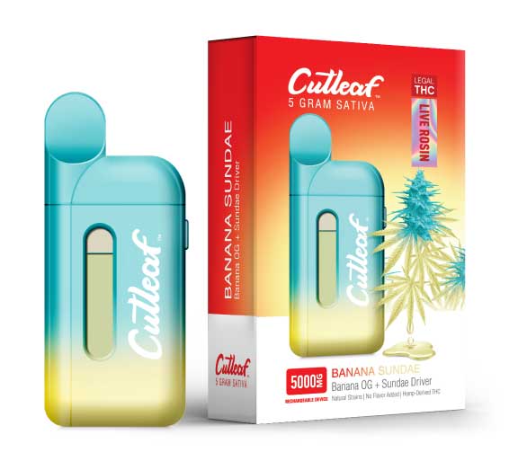 CUTLEAF 5ML LIVE ROSIN THC-A DISPOSABLE - BANANA SUNDAE -