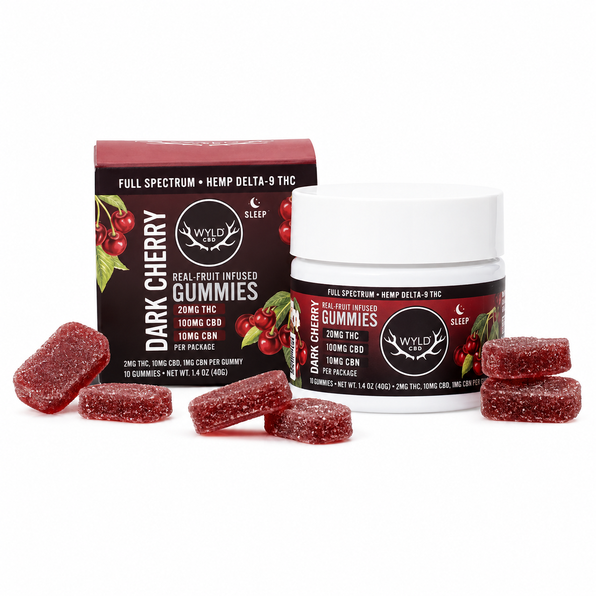 WYLD HEMP LOW DOSE FULL SPECTRUM D9 GUMMIES (10CT JAR)