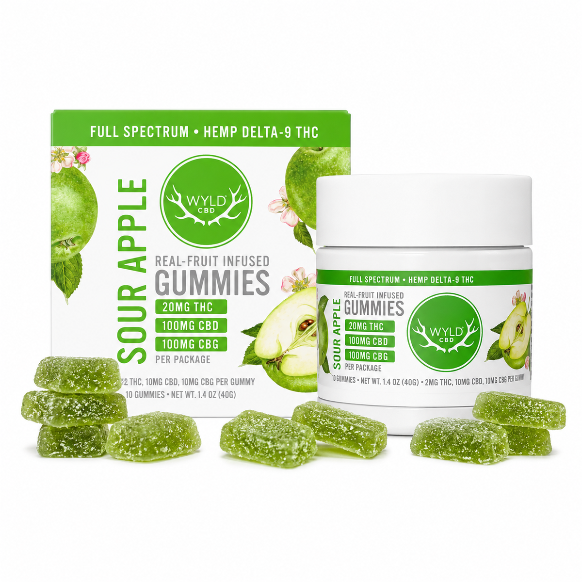 WYLD HEMP LOW DOSE FULL SPECTRUM D9 GUMMIES (10CT JAR)