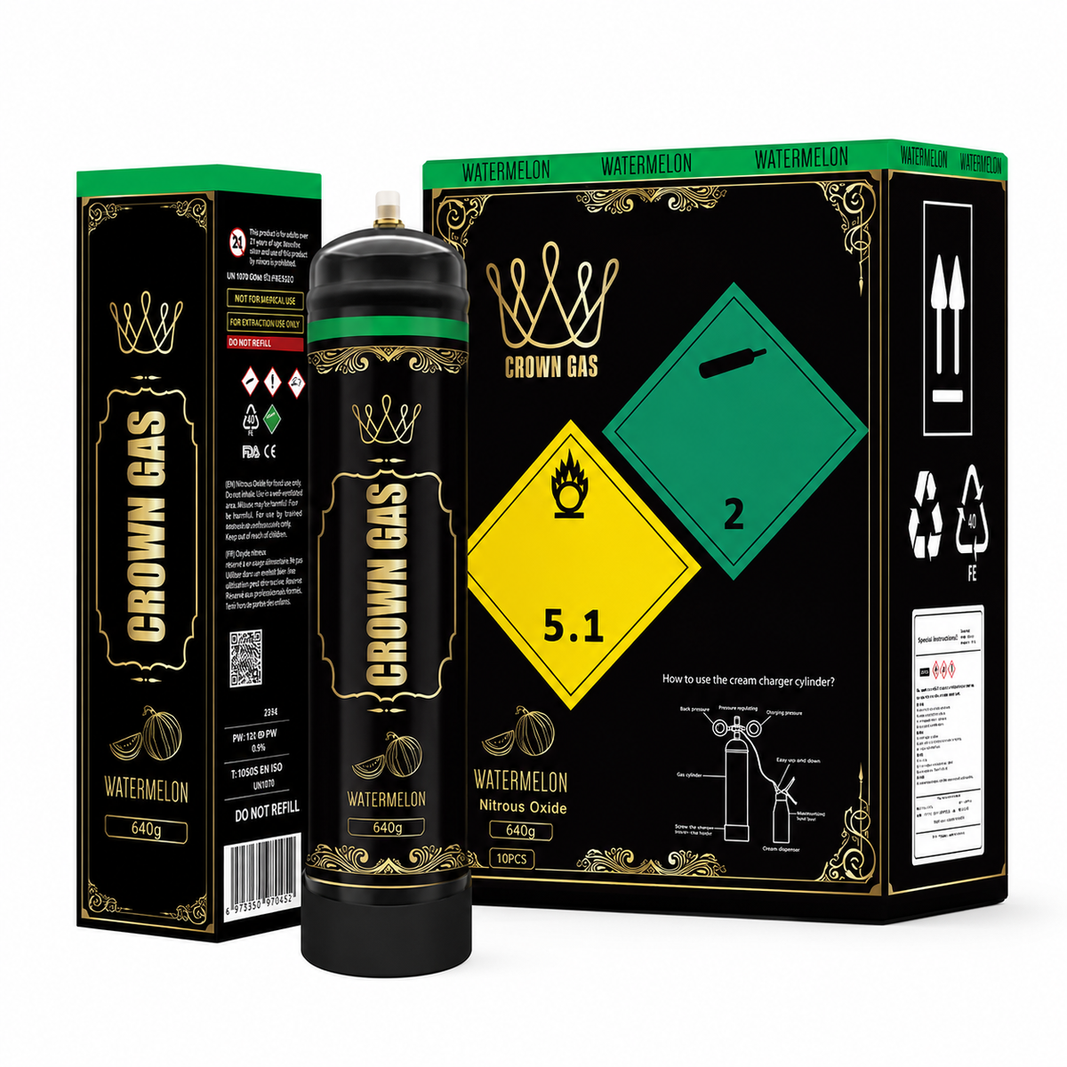 CROWN GAS 640G NO2 TANK (6CT BOX)