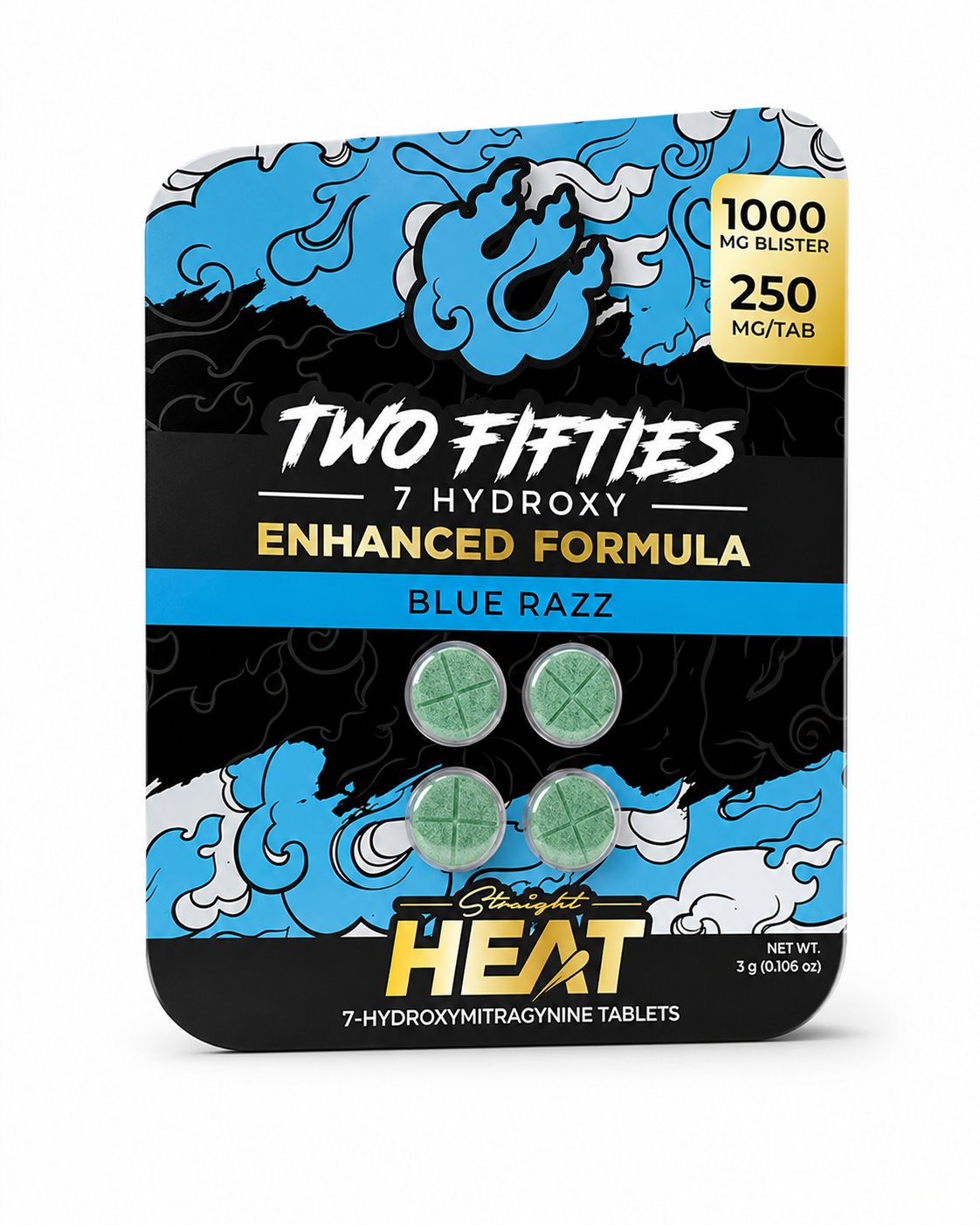 STRAIGHT HEAT TWO FIFTIES 7-HYDROXY 250MG TAB (4CT PACK)