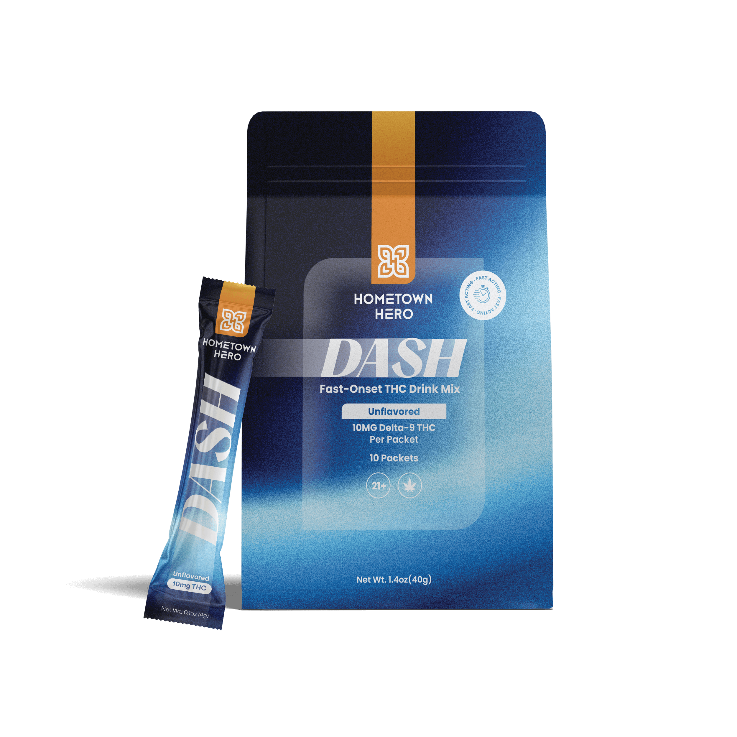 HOMETOWN HERO 10MG D9 FAST THC DRINK MIX (10CT BAG) | UNFLAVORED