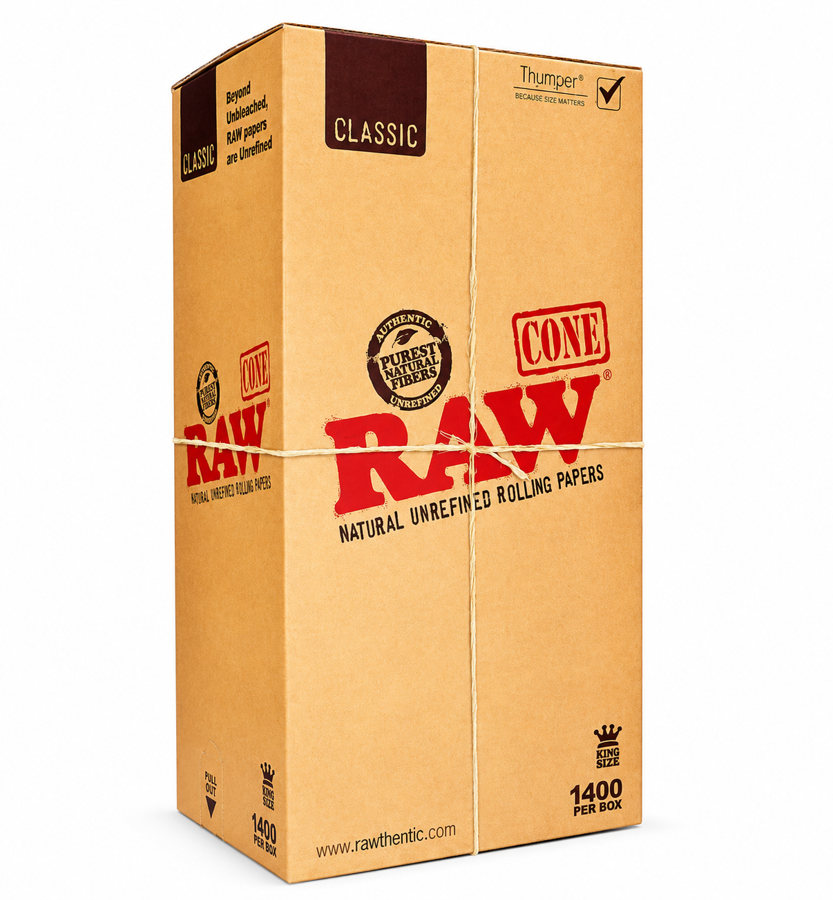 RAW CLASSIC KING SIZE CONES (1400CT BOX)