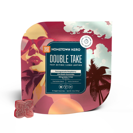HOMETOWN HERO DOUBLE TAKE 20MG D9 LIVE ROSIN GUMMIES (10CT/PACK)
