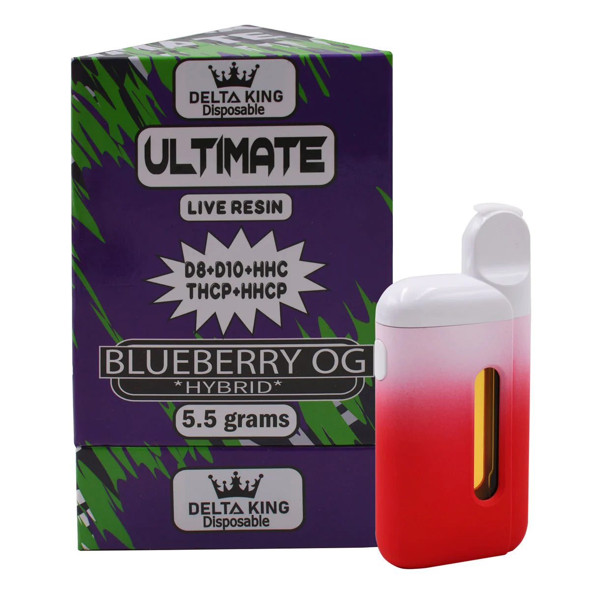 DELTA KING BLAZE THC-A 5.5ML DISPOSABLE - BLUEBERRY OG -