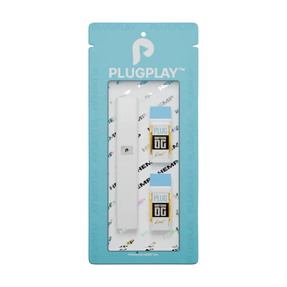 PLUGPLAY ALL IN ONE THC-A 2 GRAM POD KIT INCLUDES (1 BATTERY & 2 ONE GRAM PODS)