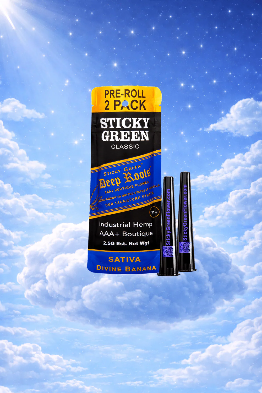 DEEP ROOTS 1.25 GRAM THC-A BOUTIQUE PRE-ROLLS (2CT PACK)