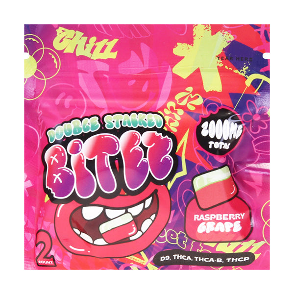 BITEZ DOUBLE STACKED D9 + THC-A + THCA-B + THC-P (2000MG / PACK) / (120,000MG / DISPLAY OF 60)