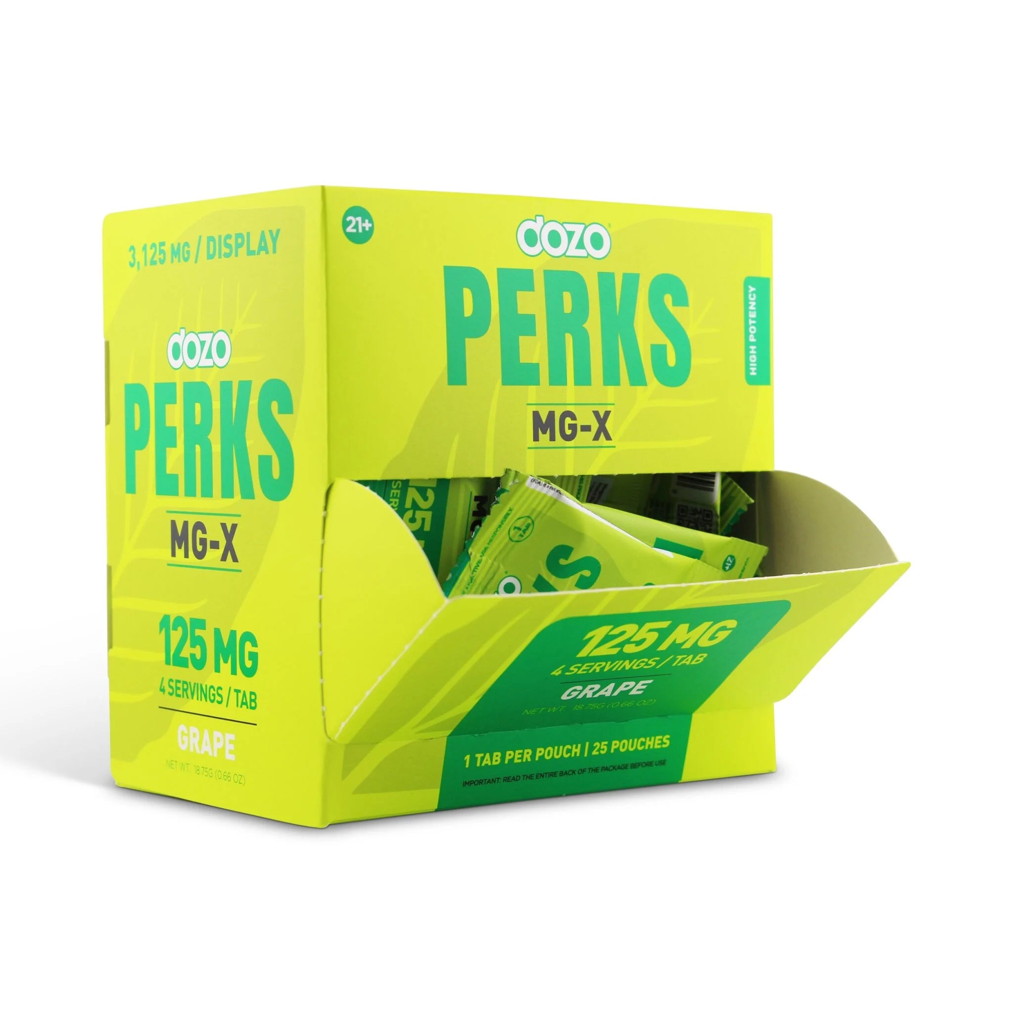 DOZO PERKS MG-X 7-HYDROXY 125MG CHEWABLE TABLETS (25CT BOX)