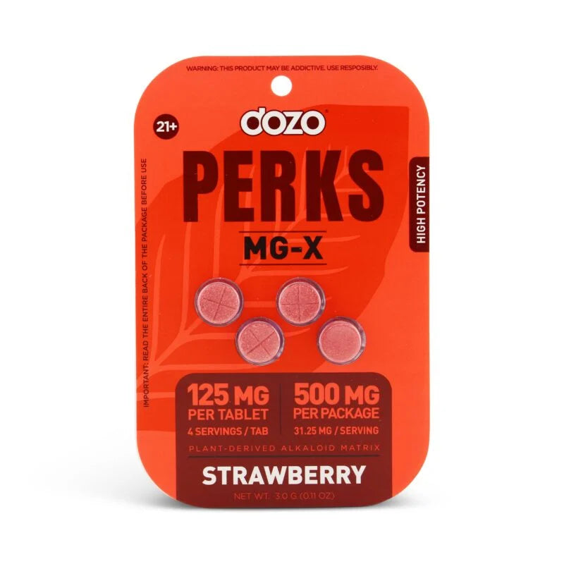 DOZO PERKS MG-X 7-HYDROXY 125MG CHEWABLE TABLETS (4CT PACK)