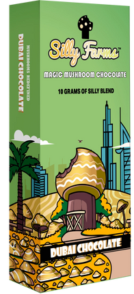 SILLY FARMS PREMIUM MUSHROOM DUBAI CHOCOLATE 10 GRAM BAR | DUBAI CHOCOLATE