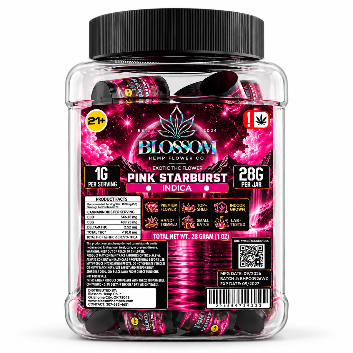 BLOSSOM EXOTIC 1 GRAM THC FLOWER (28CT JAR)