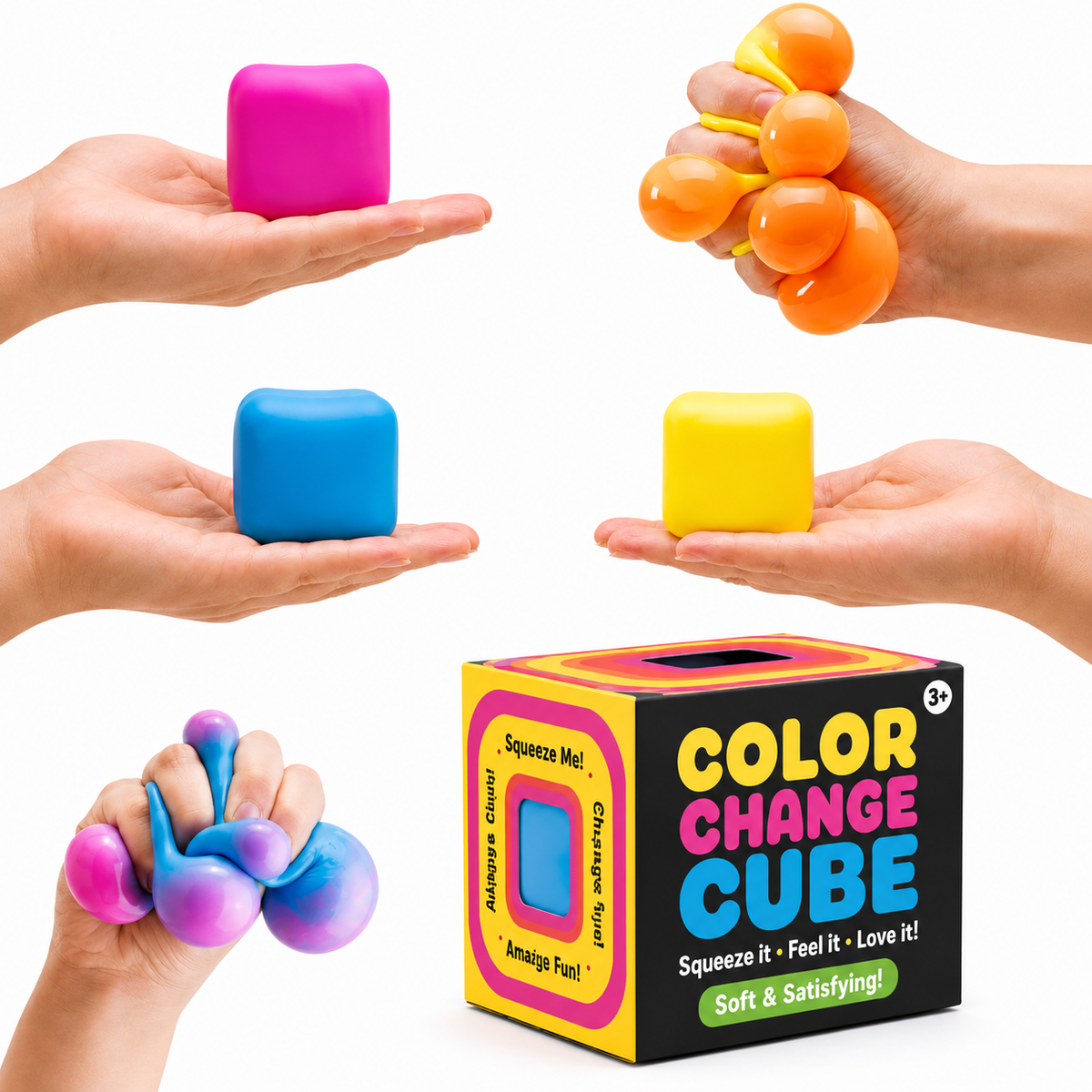 COLOR CHANGE CUBE SQUISHY TOY