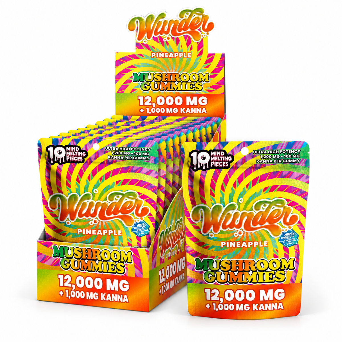 WUNDER 2400MG MUSHROOM BLEND GUMMIES PACK (15PK BOX)