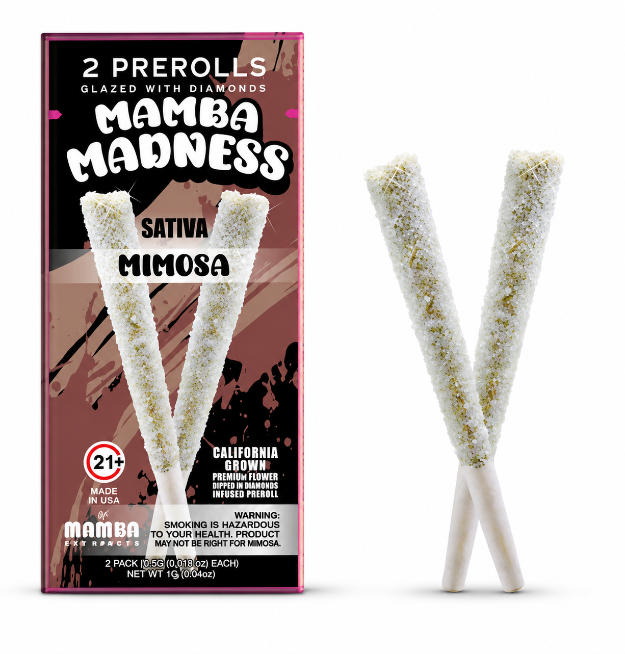 SAMBA MADNESS FULL SPECTRUM BLEND DIAMOND COATED 2 X 2 GRAM PRE ROLLS / PACK