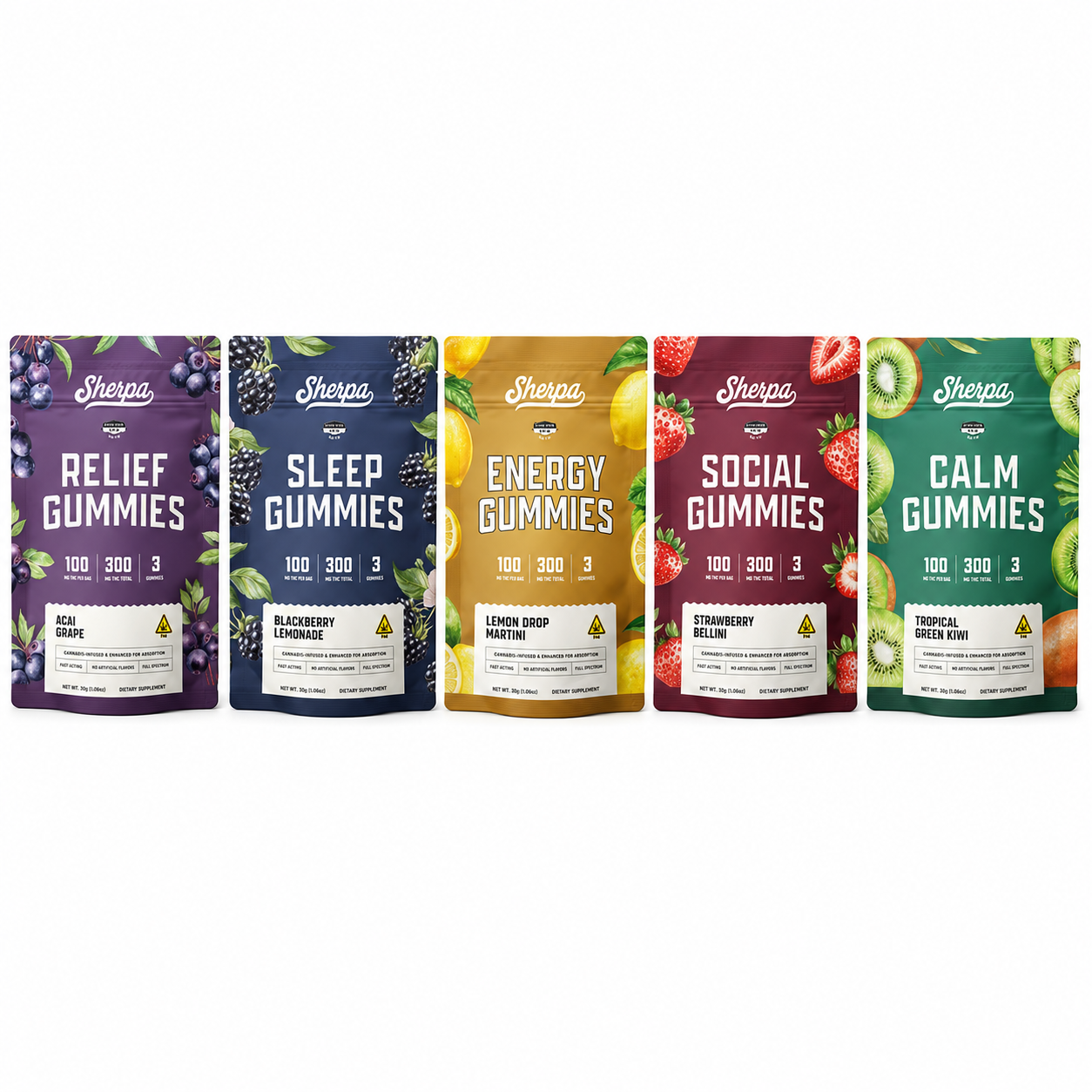 SHERPA 100MG THC GUMMIES BAG (3CT X 100MG)