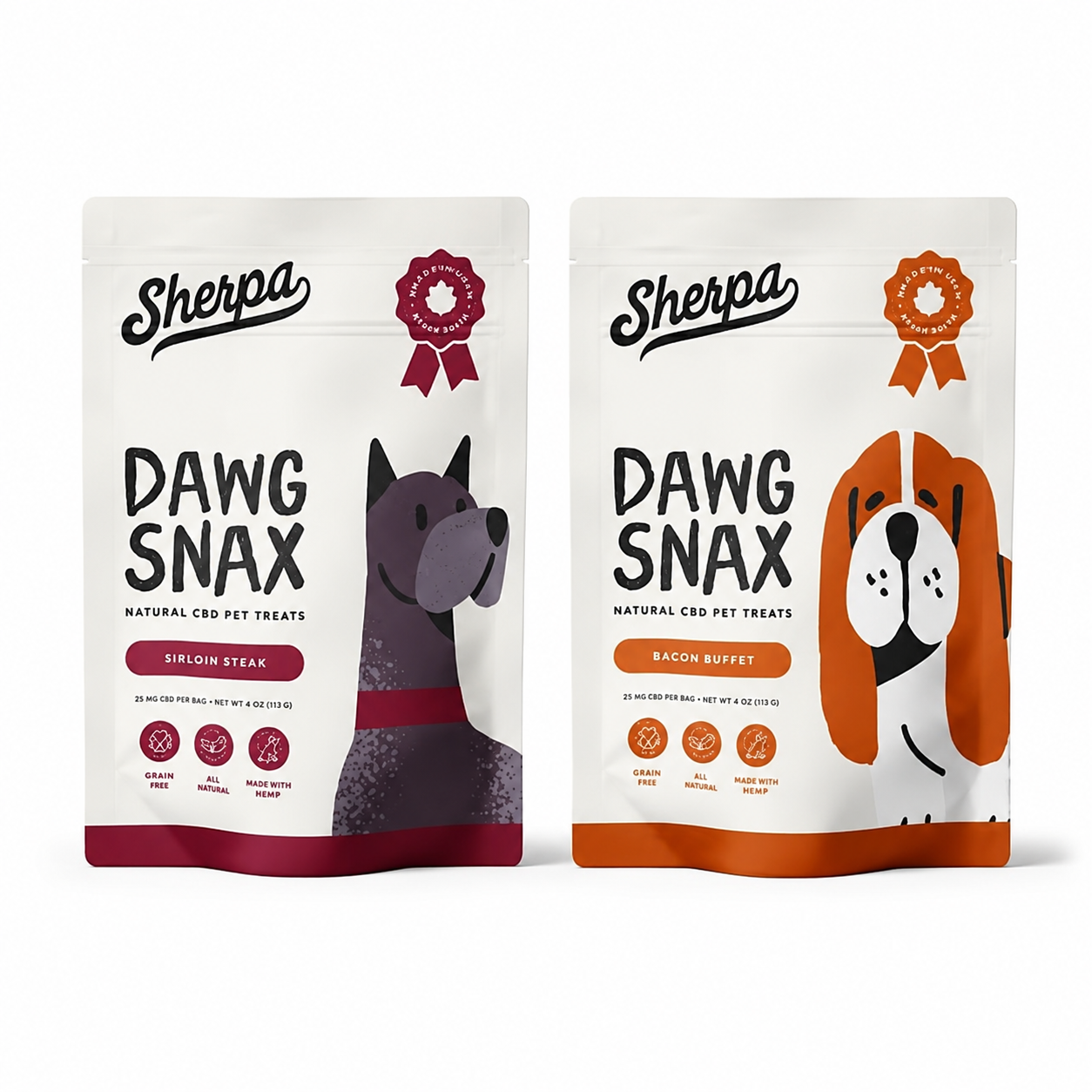 SHERPA 25MG CBD DAWG SNAX BAG (30CT X 25MG)
