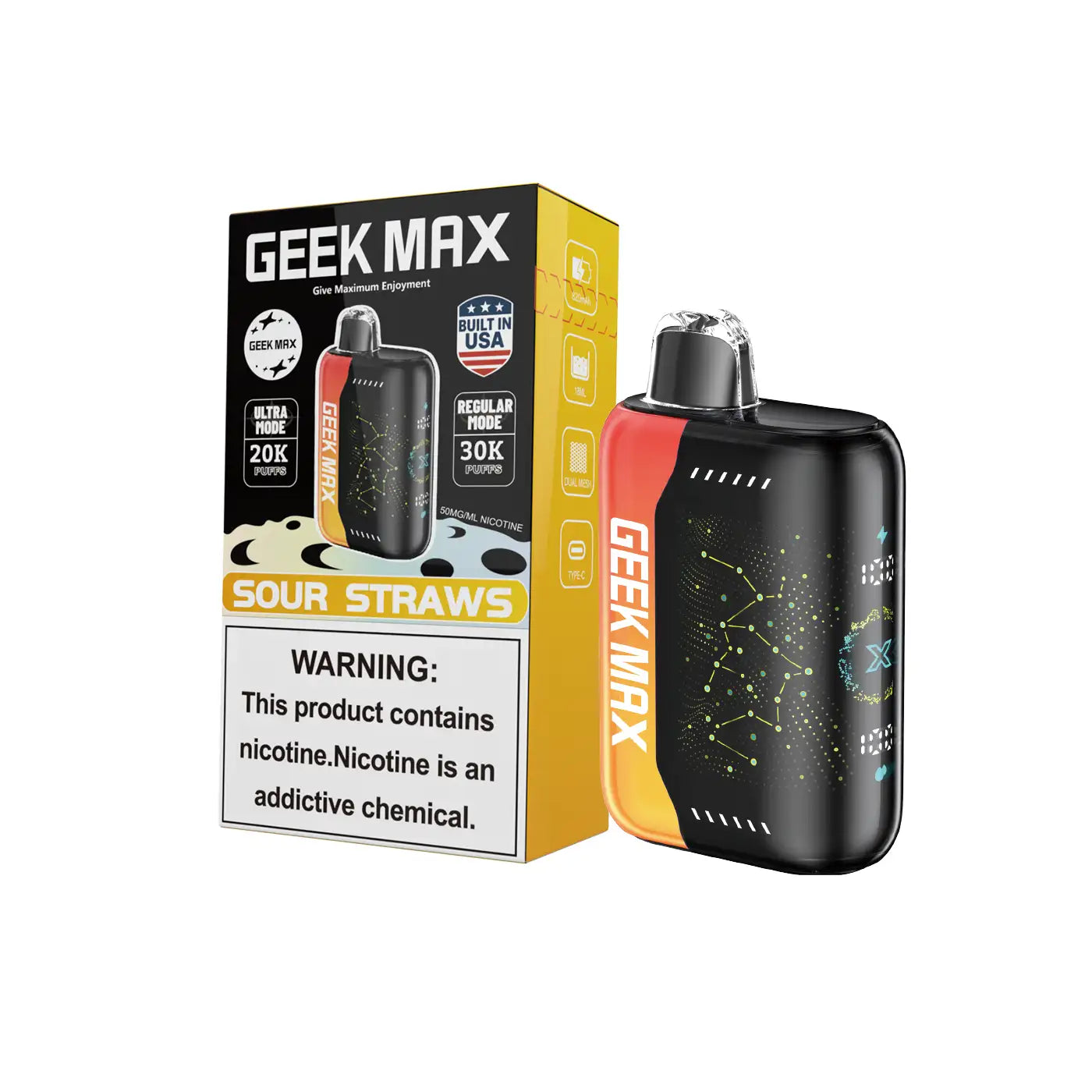 GEEK MAX 30K PUFFS 5% DISPOSABLE VAPE (5CT DISPLAY)