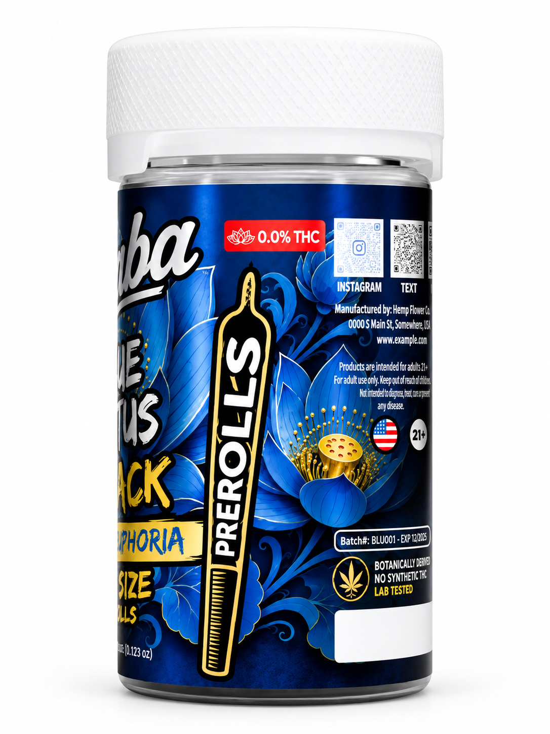 SAMBA 2G BLUE LOTUS FOUR OF A KIND PRE ROLL (4CT PACK)