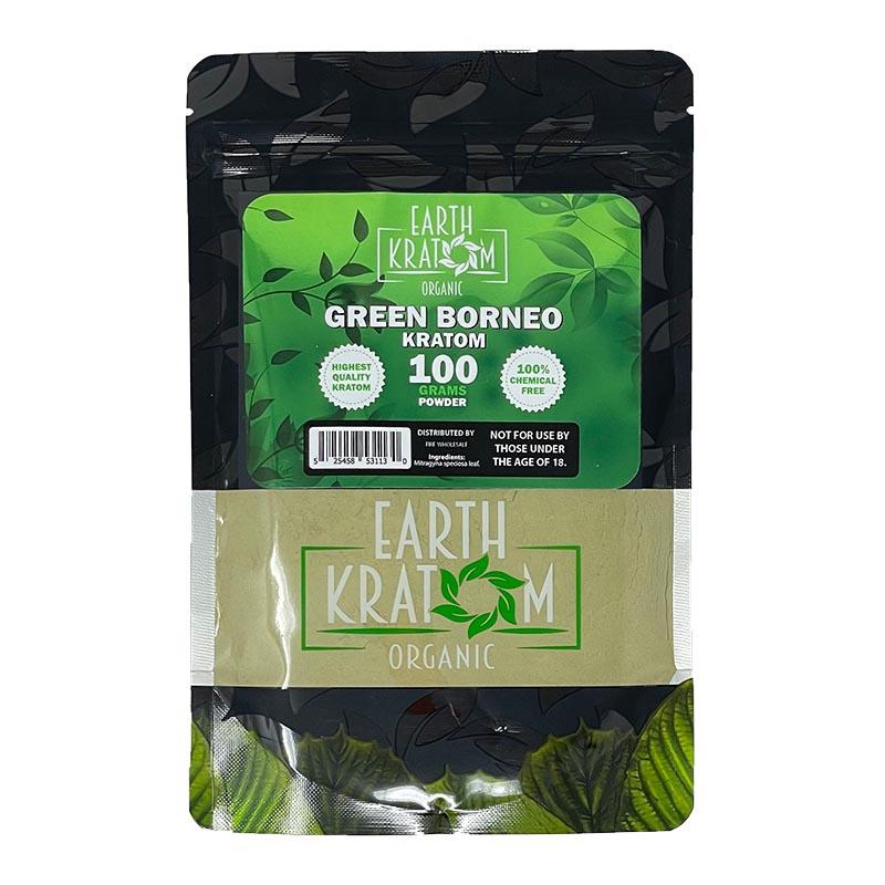 EARTH KRATOM 100GM GREEN BORNEO 525458531130