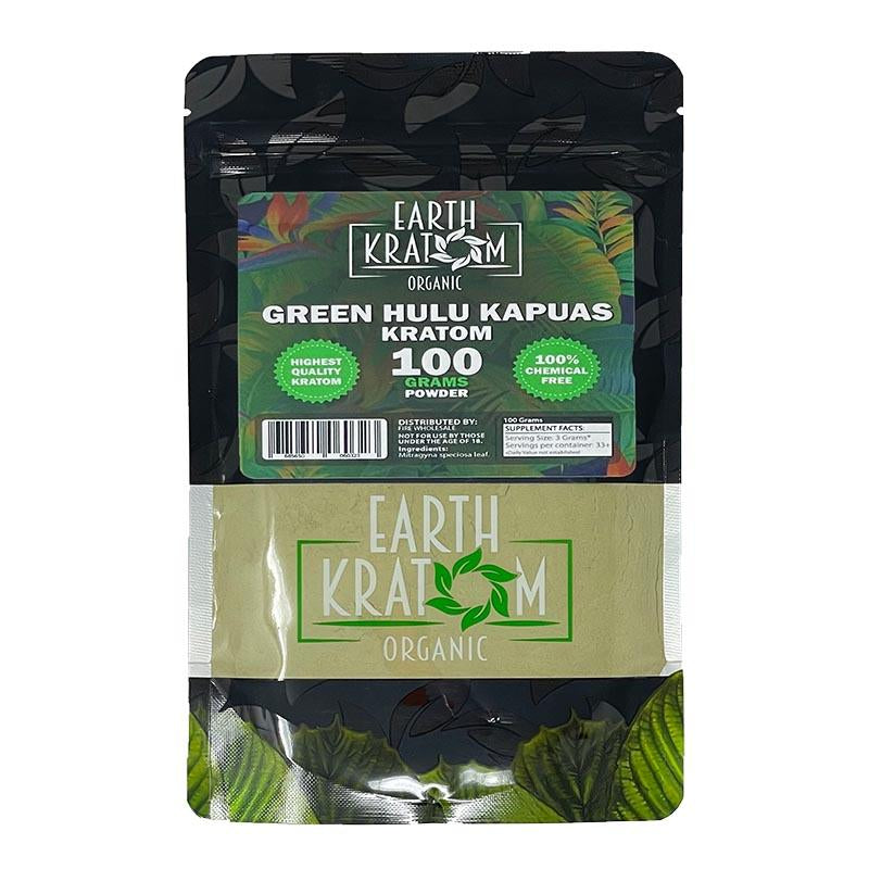 EARTH KRATOM 100GM GREEN HULU KAPUAS 525458539174