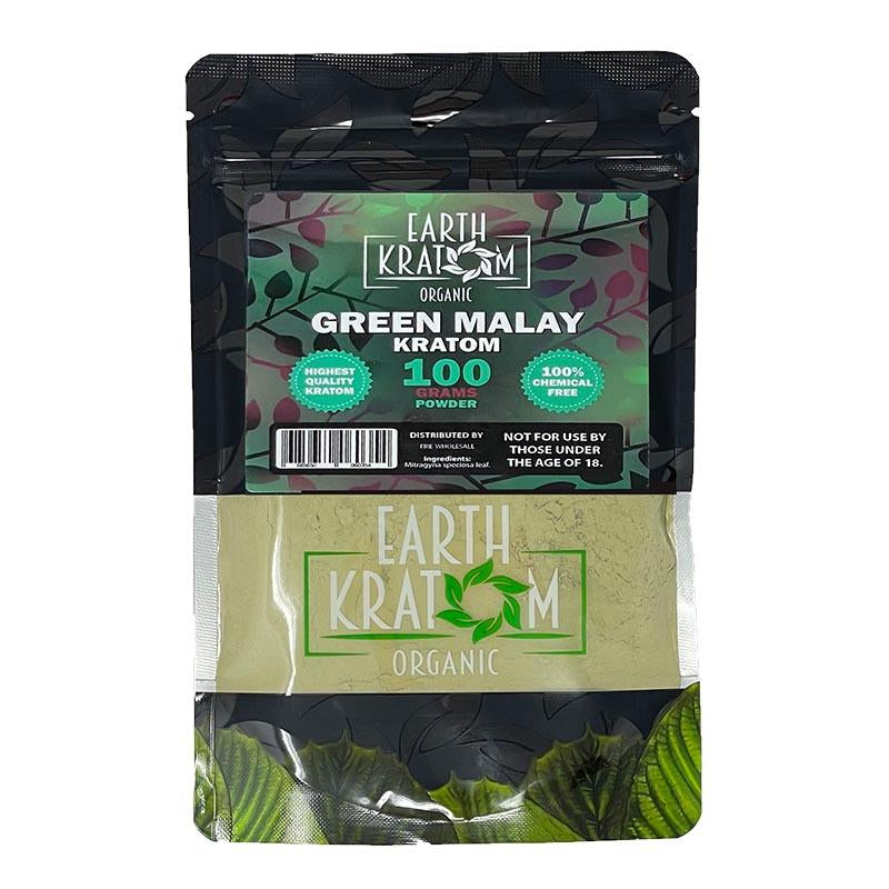 EARTH KRATOM 100GM GREEN MALAY 525458533387