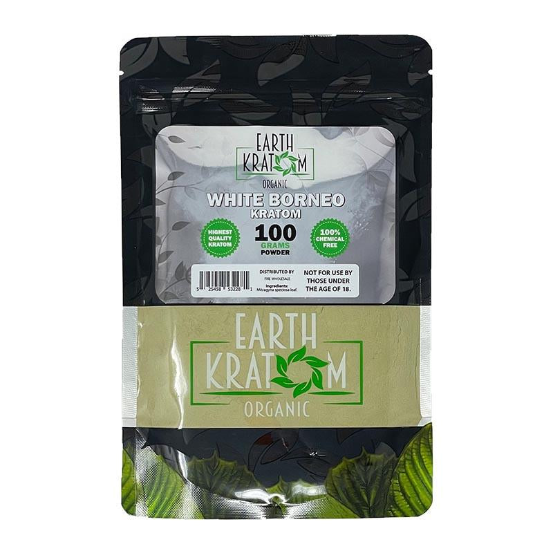 EARTH KRATOM 100GM WHITE BORNEO 525458532281