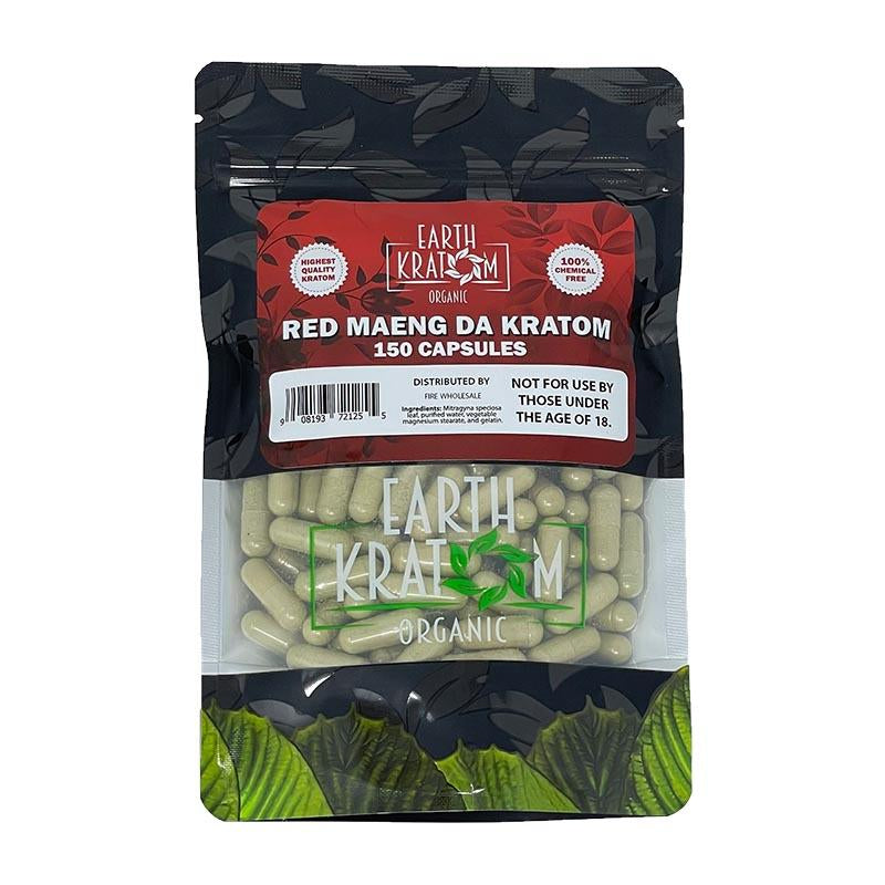 EARTH KRATOM 150CT CAPSULES RED MAENG DA 908193721255