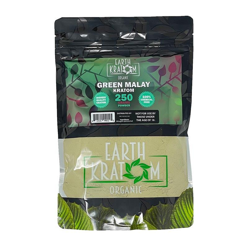 EARTH KRATOM 250GM POWDER GREEN MALAY 813121440125