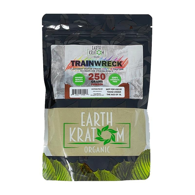 EARTH KRATOM 250GM POWDER TRAINWRECK 813121470207