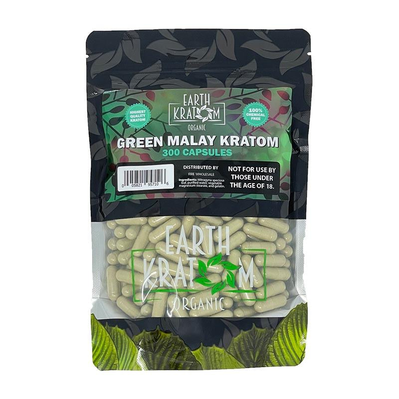 EARTH KRATOM 300CT CAPSULES GREEN MALAY 005821957106