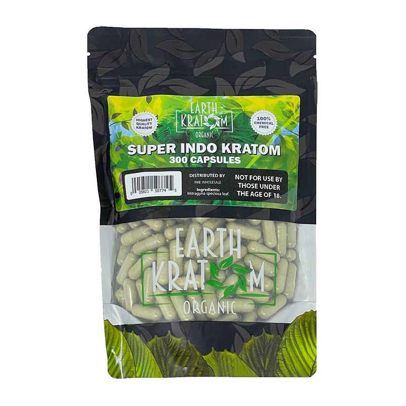 EARTH KRATOM 300CT CAPSULES SUPER INDO 005821507745