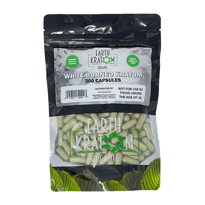 EARTH KRATOM 300CT CAPSULES WHITE BORNEO 005821320023