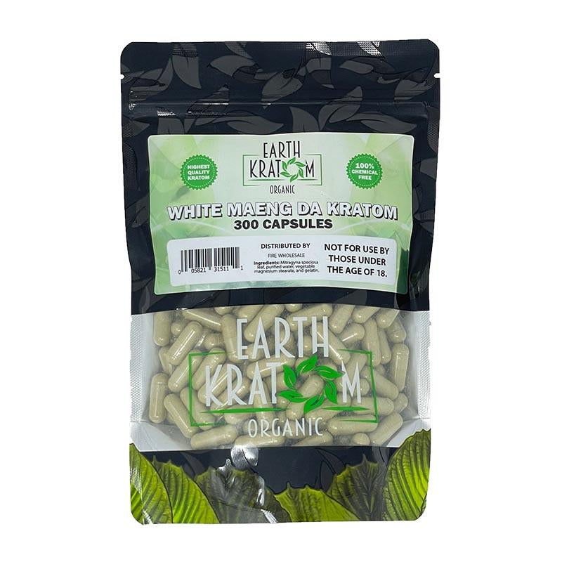 EARTH KRATOM 300CT CAPSULES WHITE MAENG DA 005821315111